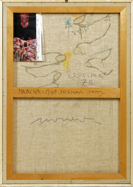 Erotika, tecnica mista su tela, cm 70x100, entro cornice
