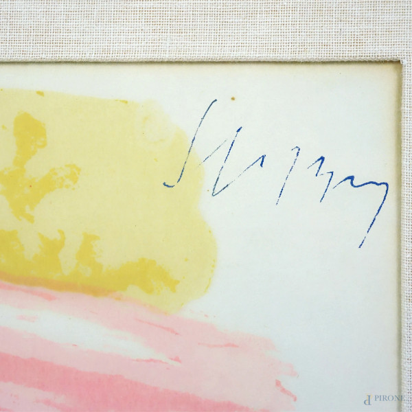 Senza titolo, litografia su carta, es,53/150, firmato, entro cornice