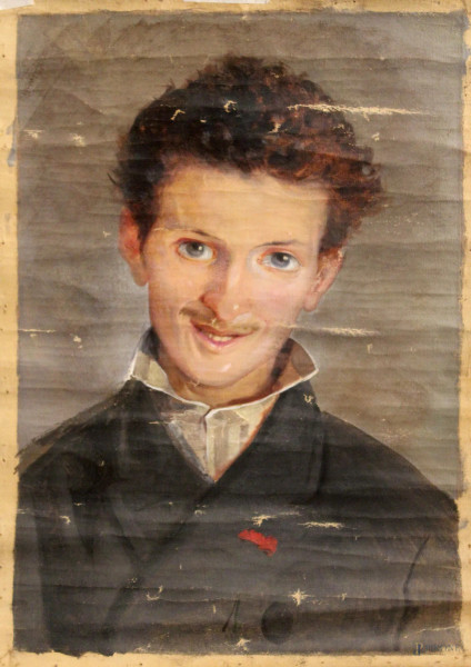 Ritratto di giovane, olio su tela, cm 41 x 27.