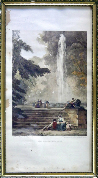The roman gardens, antica stampa cromografica, cm 42x76, Londra 1847