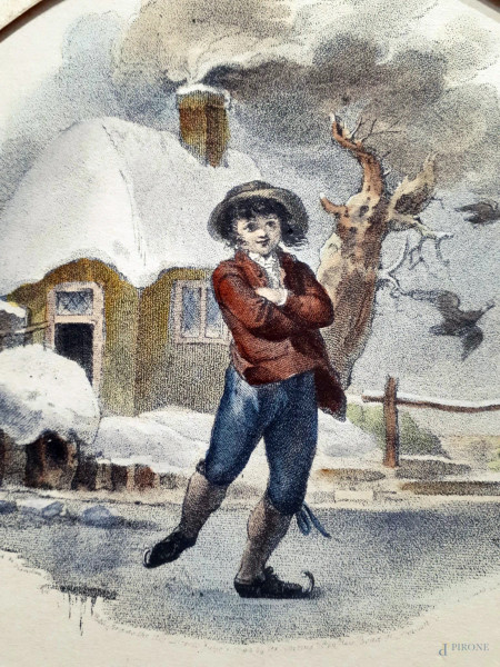 Lotto di due grafiche antiche: J.R. Herbert e H. Bourne (XIX sec.) Susannah, incisione su carta, ...