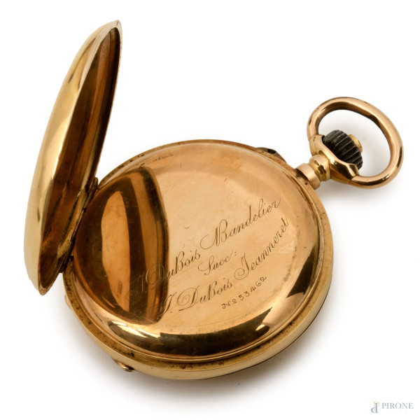 Orologio da taschino Du Bois Bandelier con cassa in oro 18k, 44 mm, (difetti, meccanismo da revis...