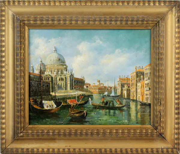 Scorcio di Venezia, olio su tavola, cm 20x25, entro cornice