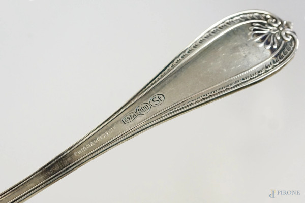 Servizio di posate in argento, XX secolo, peso netto gr. 6760