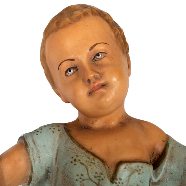 Gruppo da presepe in resina, XX secolo, altezza massima cm 45, (difetti, restauri, segni di usura...