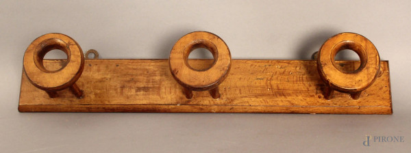 Attaccapanni in legno, lunghezza 48 cm, primi &#39;900.