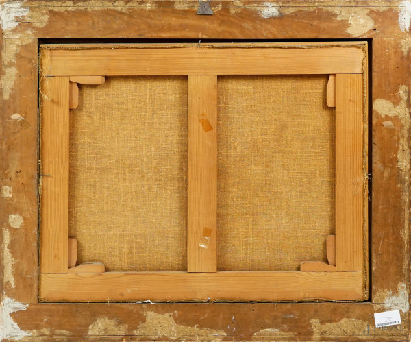 Scuola romana o napoletana del XVIII secolo, Sacra Famiglia con Sant'Anna e San Giovannino, olio ...