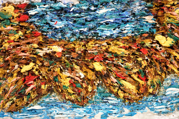 Artista del XX secolo, Senza titolo, opera polimaterica e policroma, cm 24x39, entro bacheca in l...