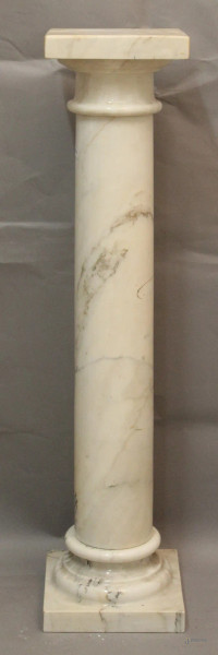 Colonna in marmo bianco, H 100 cm, XX sec..