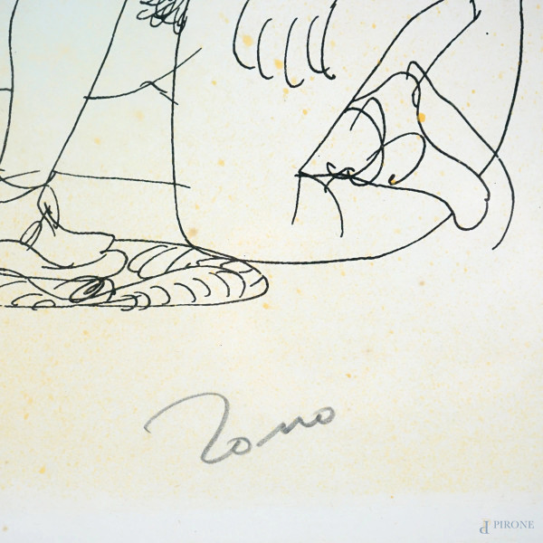 Nudi, litografia, cm 70x50, es.43/125, firmato, entro cornice.