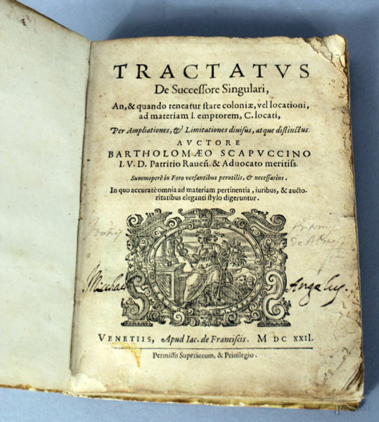Tractatus de Succeffore Singulari, Venezia 1622.
