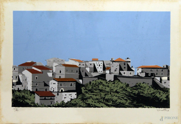 Enotrio Pugliese - Tetti di Calabria, lito, 50x70 cm.