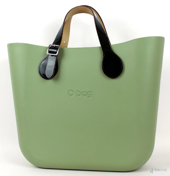 O-bag, borsa in compound termoplastico color verde, cm 33x41x11