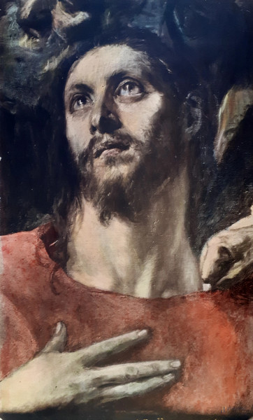 Il Salvatore, da un dipino di El Greco, cromolitografia su carta, cm 49x29