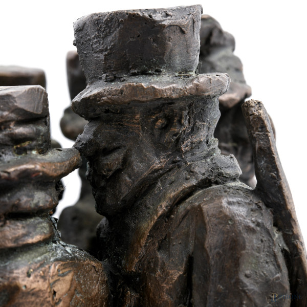 Il girotondo, bronzo su base in legno, P.A. III/X, altezza scultura cm 20, firmato