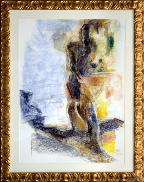 Ennio Calabria - Il mare racconta, tecnica mista su carta, 55x75 cm, con autentica