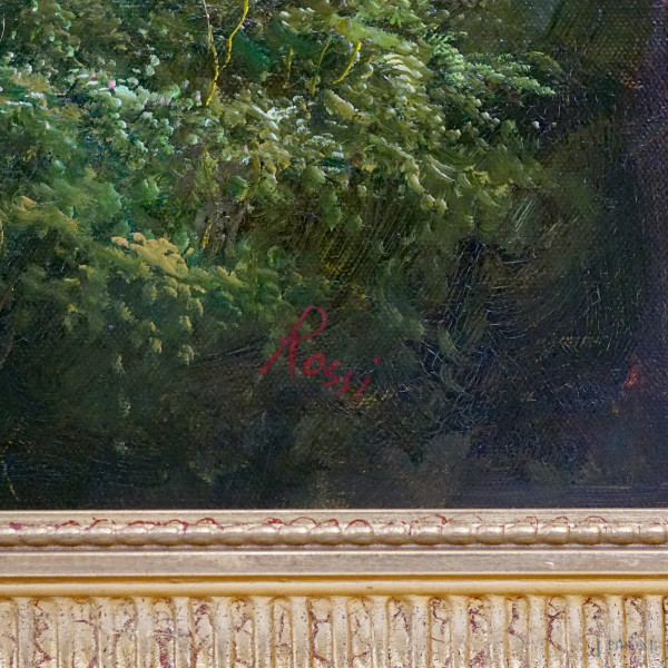 Veduta del Golfo di Napoli, olio su tela, XX secolo, cm 78x103, entro cornice