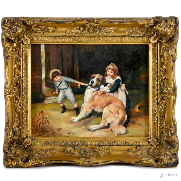 Il San Bernardo, olio su tavoletta, XX secolo, cm 20x24 entro cornice