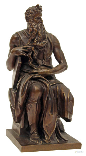 Ferdinand Barbedienne - Mos&#232;, scultura in bronzo, H. 24 cm.