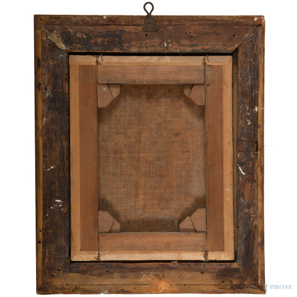 Volto di cherubino, olio su tela, XVII secolo, cm 41x32 entro cornice