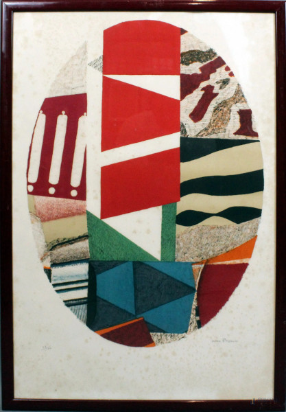 Max Papart - Senza titolo, litografia a colori, cm. 74x49, ed. 94/100, entro cornice, (difetti).