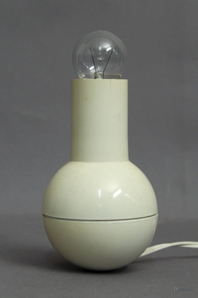 Lampada anni &#39;70 in plastica, H 16 cm.