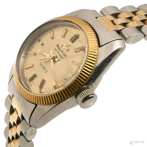 Lotto di 2 orologi da donna "Philip Watch" al quarzo, rispettivamente con maglie d'acciaio e cint...