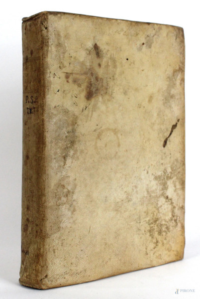 San Tommaso d'Aquino, Summa Theologica, volume in pergamena, seconda parte del tomo primo, Napoli, 1763, (difetti)