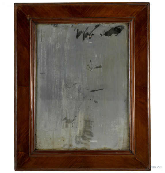 Specchiera con cornice in legno, misure complessive cm 78x61,5, XX secolo, (segni di usura)
