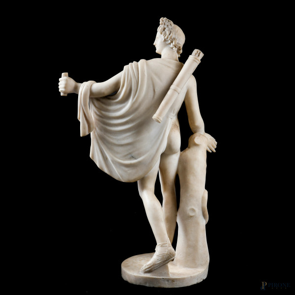 Apollo, XIX- XX secolo, scultura in marmo, altezza cm 66,5