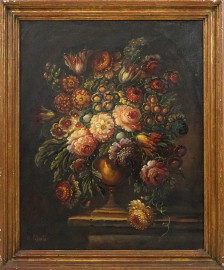 Gallo, olio su tela, cm 70x50, firmato Fiume, entro cornice - Asta ASTA A  TEMPO DI ANTIQUARIATO E ARTE MODERNA - Aste Pirone