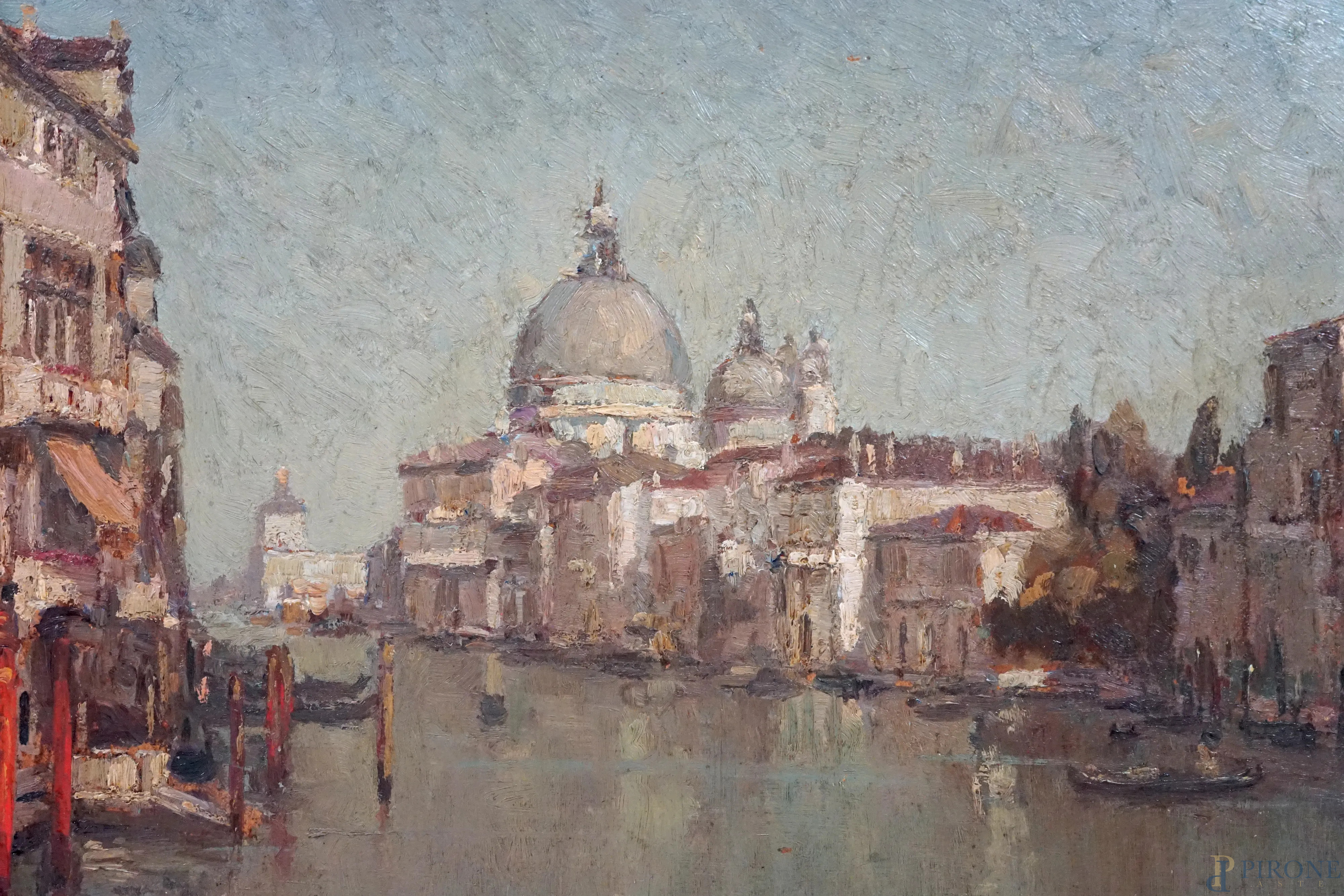 Emma Ciardi : Venezia, olio su cartone, cm 36,5x51,5, entro cornice, (lievi  difetti) - Asta ASTA A TEMPO DI ANTIQUARIATO E ARTE MODERNA - Aste Pirone