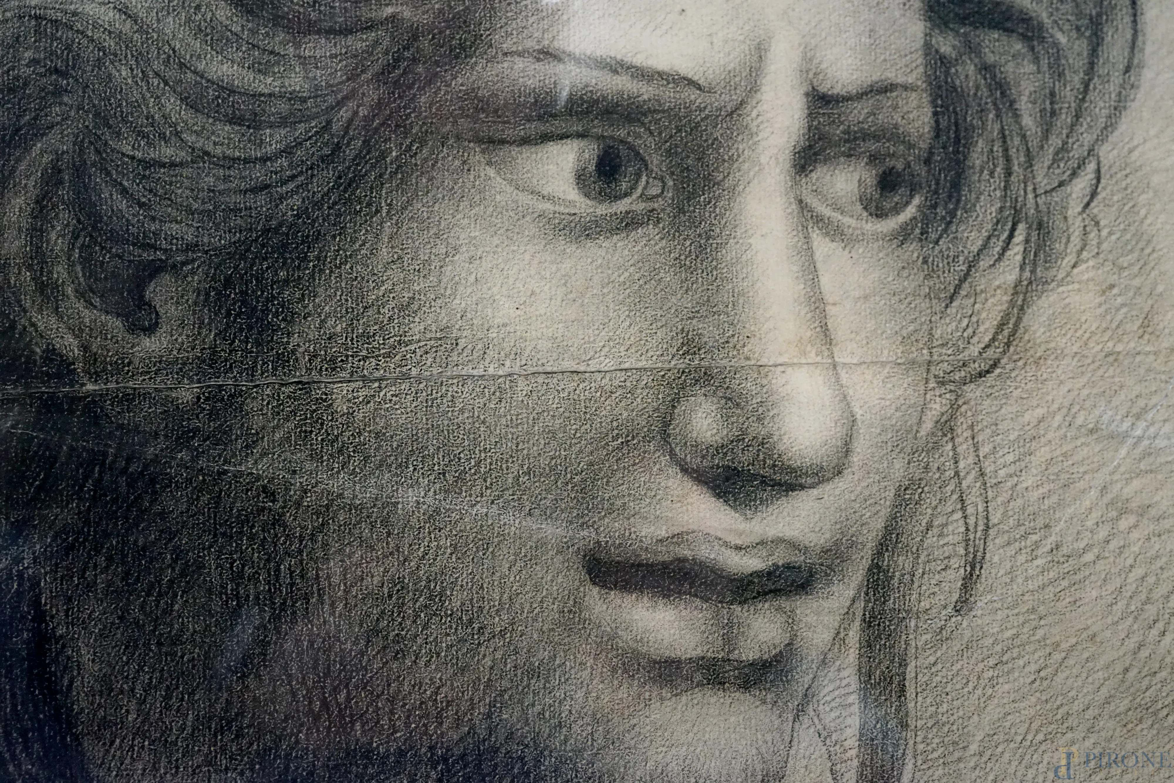 Sibilla, disegno a carboncino su carta, cm 56x40,5, datato 1841, entro  cornice, (difetti) - Asta ASTA A TEMPO DI CORNICI, TAPPETI E ARTE MODERNA -  Aste Pirone