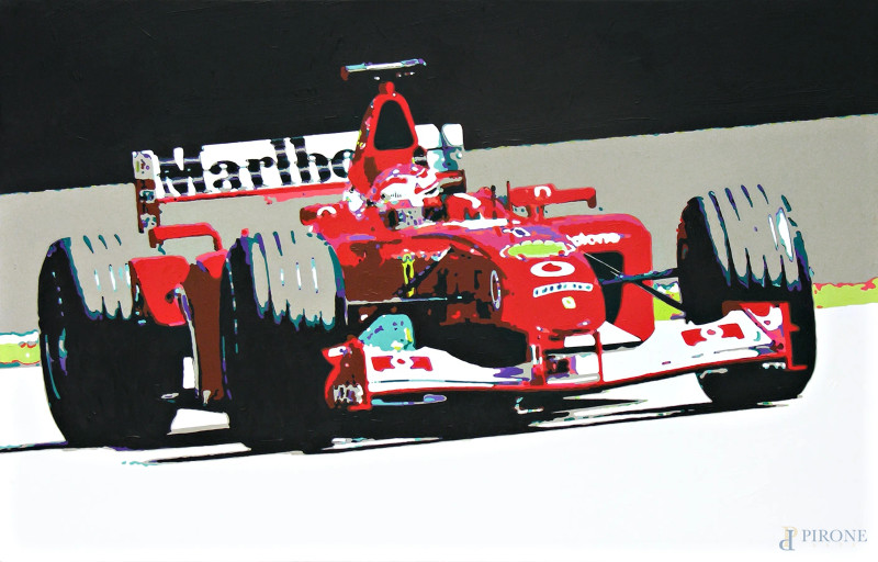 Supercar F1, 2018, acrilici su tela, cm 50x80, firmato, certificato di autenticità e archiviazione  - Asta ASTA DI ARTE MODERNA, CONTEMPORANEA E VINTAGE - Aste Pirone