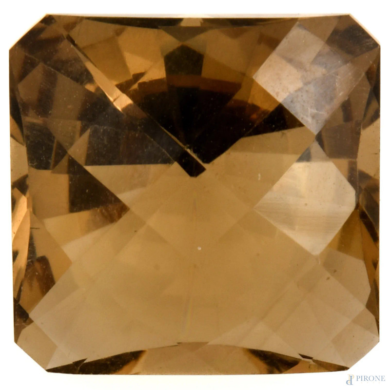 Quarzo fumè taglio cuscino, Brasile, ct 9, VVS, mm 13,3x13,3x8,3  - Asta ASTA A TEMPO | IN ARTE VERITAS - Aste Pirone