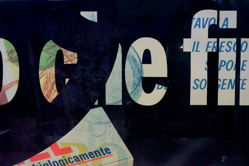 Mimmo Rotella : Biologicamente 1980,  serigrafia polimaterica, cm 110x150, Es. III/X, entro cornice.  - Asta ASTA A TEMPO DI ANTIQUARIATO E ARTE MODERNA - Aste Pirone