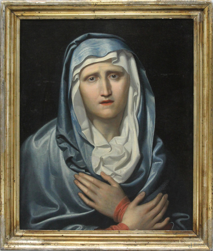 Attr. a Giuseppe Antonio Ghedini (1707-1791), Madonna in preghiera, olio su tela, cm 62x50, entro cornice  - Asta Asta a Tempo di Antiquariato e Arte Moderna - Aste Pirone