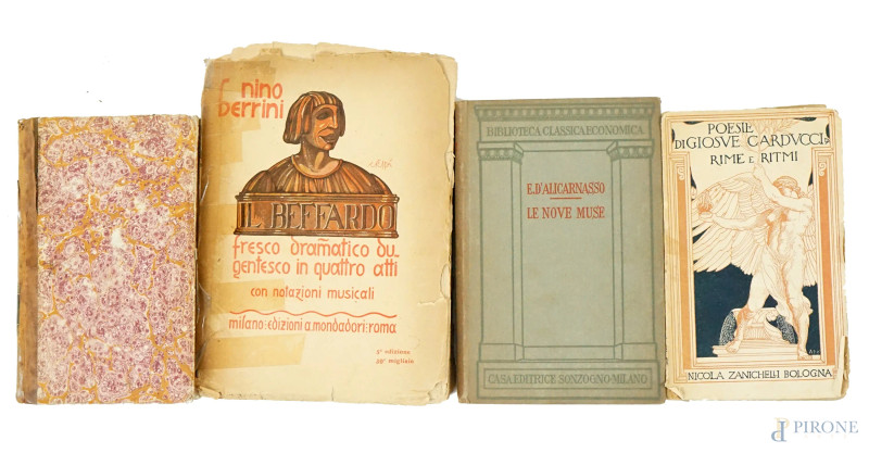 Lotto di quattro volumi d'argomento diverso, (difetti).  - Asta ASTA DI ARTE MODERNA, CONTEMPORANEA E VINTAGE - Aste Pirone