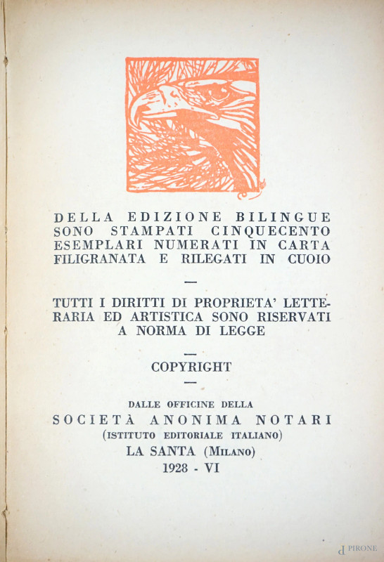 Collezione romana, diretta da Ettore Romagnoli, Milano anni '20-'30, 69 volumi, (difetti)  - Asta ASTA DI ARTE MODERNA, CONTEMPORANEA E VINTAGE - Aste Pirone