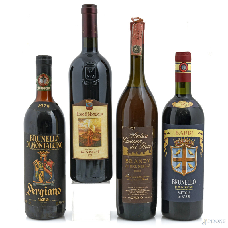 Lotto di quattro bottiglie di vino (difetti)  - Asta ASTA A TEMPO | VARIÆ - Aste Pirone
