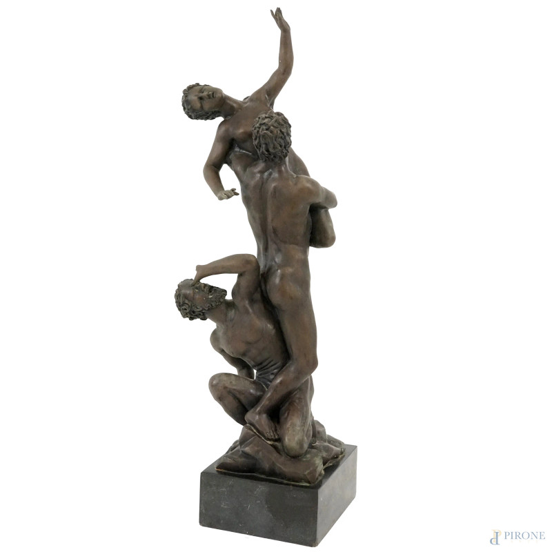 Ratto delle Sabine, scultura in bronzo, cm h 85, base in marmo, XIX secolo, (difetti).  - Asta ASTA A TEMPO DI ANTIQUARIATO E ARTE MODERNA - Aste Pirone