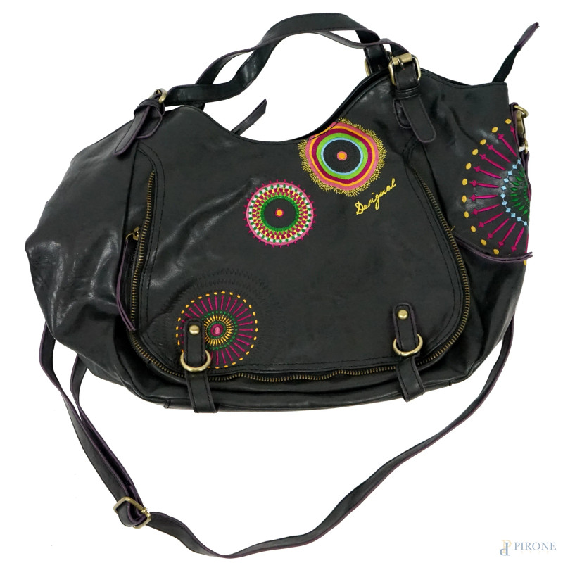 Desigual, borsa con tracolla in pelle, cm h 30x46x15, manico cm h 40 circa  - Asta ASTA A TEMPO - Aste Pirone