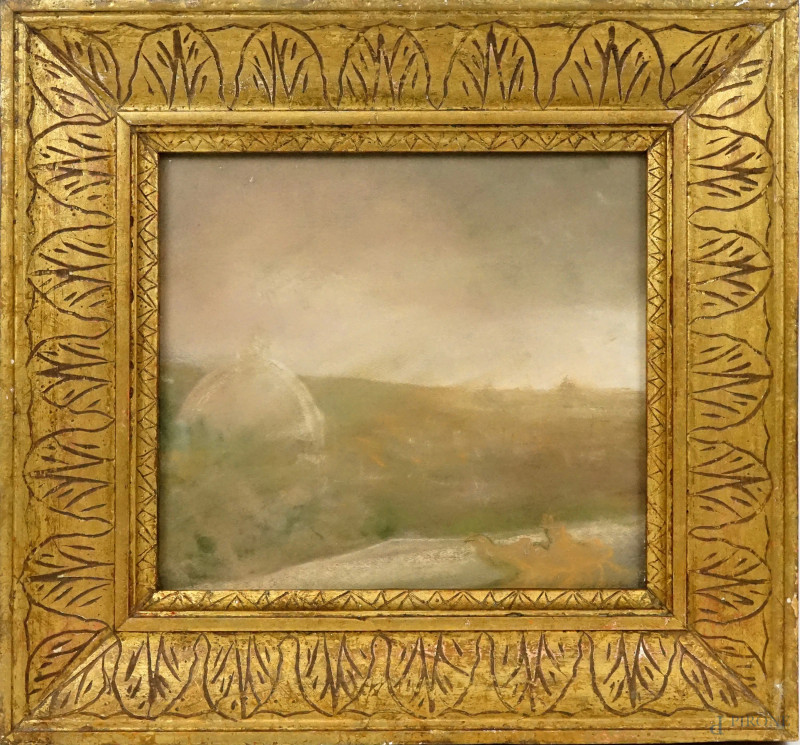 Senza titolo, pastello su cartone, cm 32x35,5, firmato, entro cornice.  - Asta ASTA A TEMPO DI ANTIQUARIATO E ARTE MODERNA - Aste Pirone