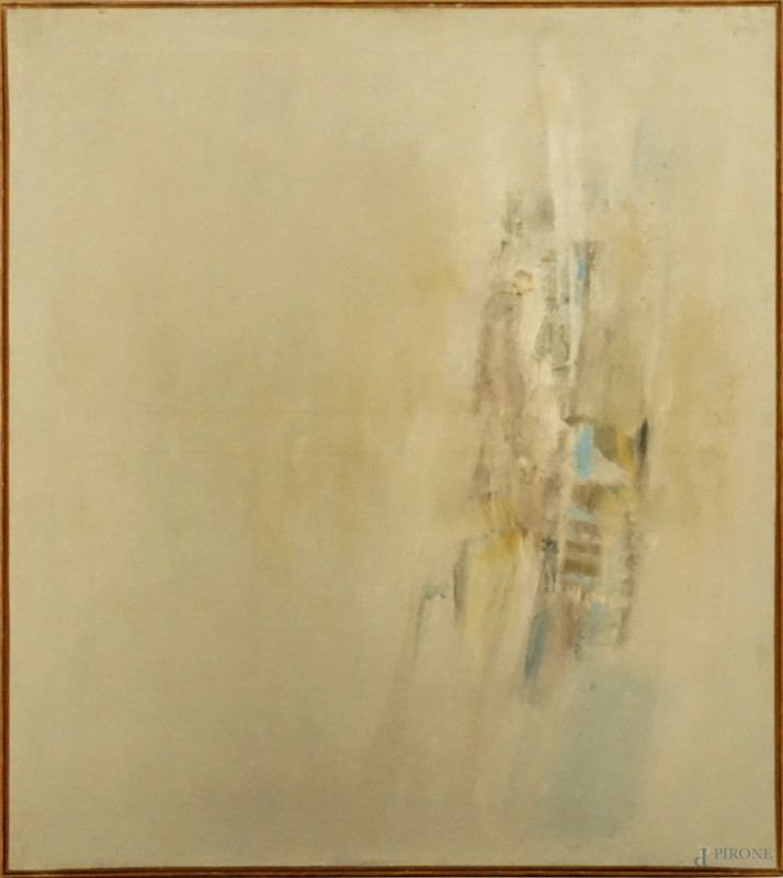 Piero Sadun : Senza titolo, olio su tela, cm 86x75, datato 1960  - Asta ASTA A TEMPO DI ANTIQUARIATO E ARTE MODERNA - Aste Pirone