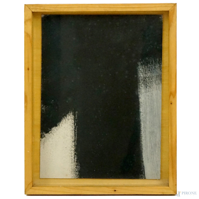 Giampiero Vinciguerra : Forze, acrilico su cartonlegno, cm 51,44x35,7, entro teca.  - Asta ASTA DI ARTE MODERNA, CONTEMPORANEA E VINTAGE - Aste Pirone