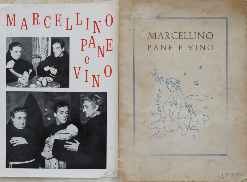 Marcellino pane e vino, sceneggiatura teatrale con autografo dell'autore Don Raffello Lavagna datato 1964  - Asta ASTA A TEMPO DI ANTIQUARIATO E ARTE MODERNA - Aste Pirone