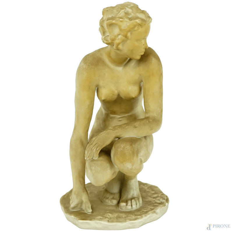 Nudo femminile, scultura in porcellana Rosenthal da un modello di Fritz Klimsch (1870-1960), cm h 37, (lievi difetti).  - Asta ASTA A TEMPO DI ANTIQUARIATO E ARTE MODERNA - Aste Pirone