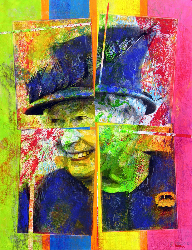 The Queen, 2023, tecnica mista su tela, cm 65x50, firmato, firma titolo e anno al retro, certificato di autenticità e archiviazione  - Asta ASTA DI ARTE MODERNA, CONTEMPORANEA E VINTAGE - Aste Pirone