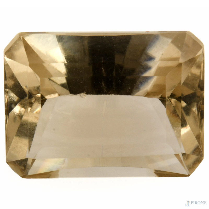 Quarzo fumè taglio smeraldo, Brasile, ct 15, VVS, mm 13,2x17,5x9  - Asta ASTA A TEMPO | IN ARTE VERITAS - Aste Pirone