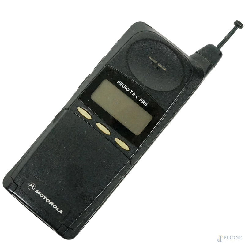 Telefono cellulare Motorola MicroTAC PRO, anni '90, con antenna estraibile, cm 16,2x6,2x4  - Asta ASTA A TEMPO di Arte Moderna e Antiquariato - Aste Pirone